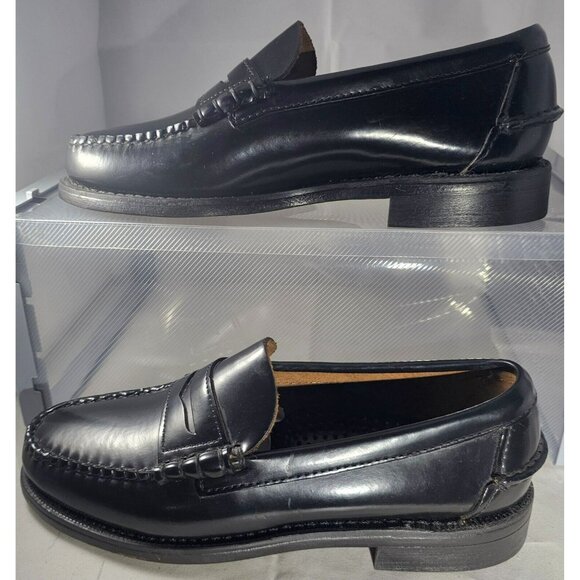 Sebago Classic Black Leather Men's Penny Slip-On LoafersSize 5.5E
